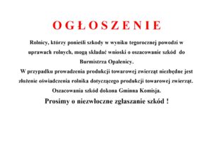 POWÓDŹ – WNIOSKI O OSZACOWANIE STRAT