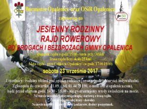 ZAPRASZAMY NA JESIENNY RAJD ROWEROWY!