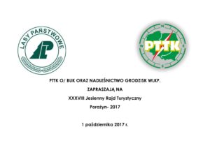 ZAPROSZENIE NA XXXVIII JESIENNY RAJD TURYSTYCZNY