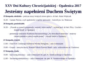 XXV DNI KULTURY CHRZEŚCIJAŃSKIEJ