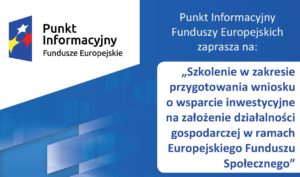 WSPARCIE INWESTYCYJNE NA ZAŁOŻENIE DZIAŁALNOŚCI GOSPODARCZEJ