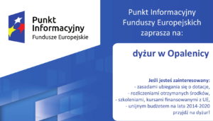 MOBILNY PUNKT INFORMACYJNY FUNDUSZY EUROPEJSKICH- DYŻUR W OPALENICY