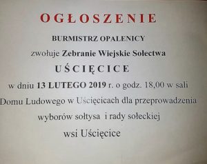 ZEBRANIE WIEJSKIE W UŚCIĘCICACH