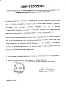Obwieszczenie komisji okręgowej