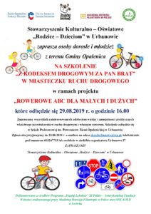 Stowarzyszenie Kulturalno – Oświatowe „Rodzice – Dzieciom” w Urbanowie zaprasza osoby dorosłe i młodzież