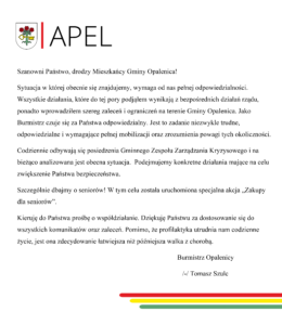 APEL BURMISTRZA OPALENICY