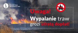 ARiMR przypomina – wypalanie traw grozi utratą dopłat