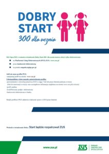 Dobry Start 300+ – informacja z ZUS