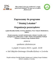 ZAPRASZAMY DO URZIAŁU W PROGRAMIE „DZIAŁAJ LOKALNIE”