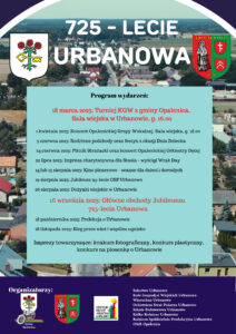Zapraszamy wszystkich do świętowania Jubileuszu 725-lecia Urbanowa
