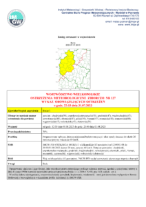 OSTRZEŻENIE METEO IMGW