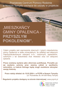 Mieszkańcy Gminy Opalenica Przyszłym Pokoleniom
