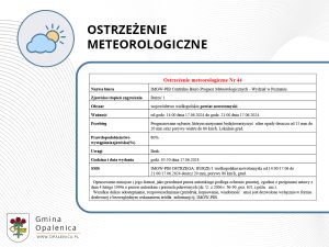 Ostrzeżenie meteorologiczne Nr 44
