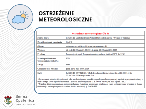 Ostrzeżenie meteorologiczne nr 46