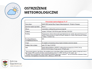 Ostrzeżenie meteorologiczne nr 47