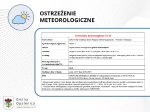 Ostrzeżenie meteorologiczne Nr 45