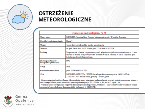 Ostrzeżenie meteorologiczne nr 58