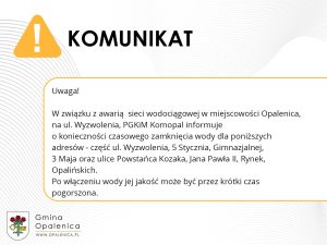 Awaria sieci wodociągowej na ul. Wyzwolenia