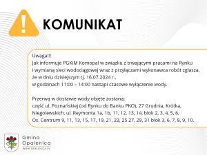 Czasowe wyłączenie wody