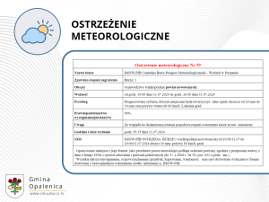 Ostrzeżenie meteorologiczne nr 59
