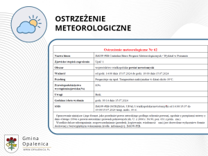Ostrzeżenie meteorologiczne nr 62