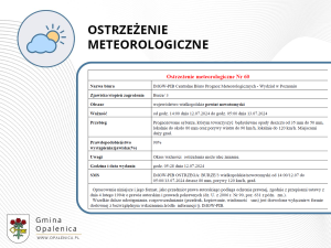 Ostrzeżenie meteorologiczne nr 60