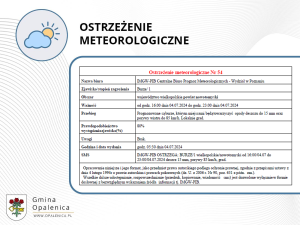 Ostrzeżenie meteorologiczne nr 54