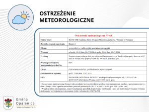 Ostrzeżenie meteorologiczne nr 63