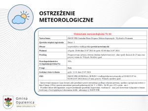 Ostrzeżenie meteorologiczne nr 66