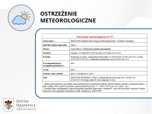 Ostrzeżenie meteorologiczne nr 57