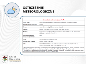 Ostrzeżenie meteorologiczne nr 71