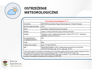 Ostrzeżenie meteorologiczne nr 77