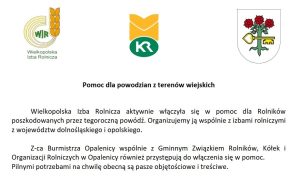 Pomoc dla powodzian z terenów wiejskich