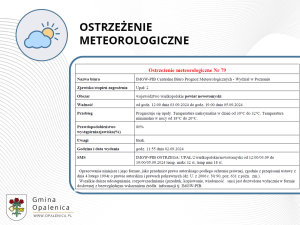 Ostrzeżenie meteorologiczne nr 79