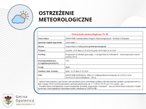 Ostrzeżenie meteorologiczne nr 82