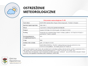 Ostrzeżenie meteorologiczne nr 80