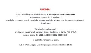 Termin płatności drugiej raty podatku