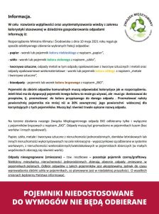 INFORMACJA O POJEMNIKACH