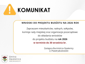 Wnioski do budżetu na 2026