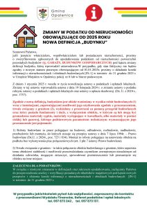 ZMIANY W PODATKU OD NIERUCHOMOŚCI OBOWIĄZUJĄCE OD 2025 ROKU  NOWA DEFINICJA „BUDYNKU”   