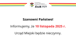 10 listopada Urząd Miejski nieczynny